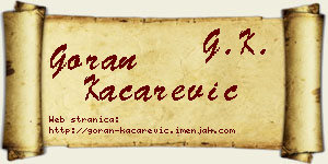 Goran Kačarević vizit kartica